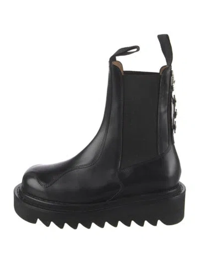 Pre-owned Toga Leather Chelsea Boots In Black