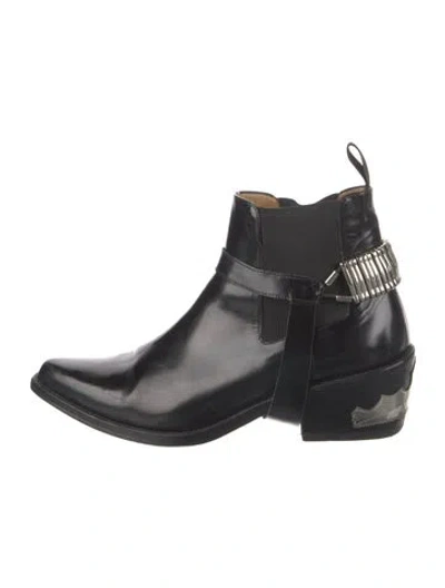 Pre-owned Toga Leather Chelsea Boots In Black