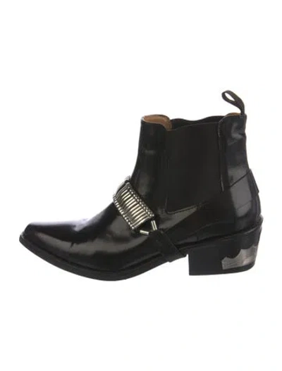 Pre-owned Toga Leather Chelsea Boots In Black
