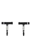 Toga Leather Embellished Sock Garters In Black