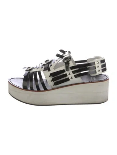 Pre-owned Toga Leather Espadrilles In White