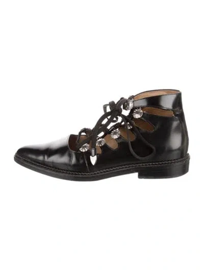 Pre-owned Toga Leather Flats In Black