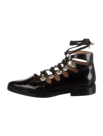 Pre-owned Toga Leather Flats In Black