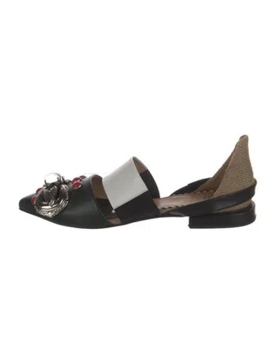 Pre-owned Toga Leather Flats In Black
