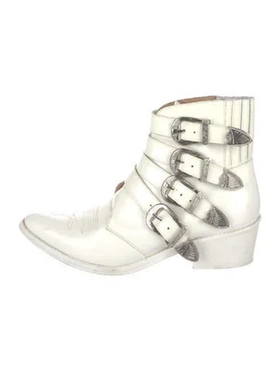 Pre-owned Toga Leather Lace-up Boots In White