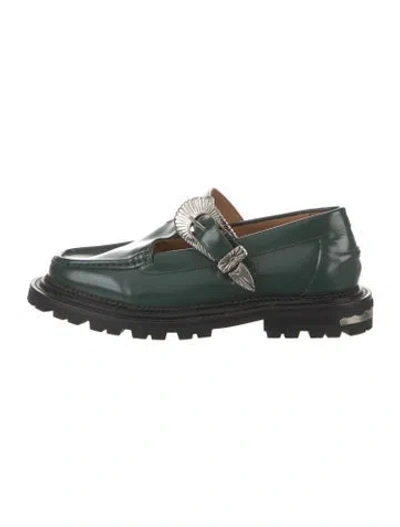 Pre-owned Toga Leather Loafers In Green
