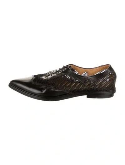 Pre-owned Toga Leather Mesh Accents Oxfords In Black