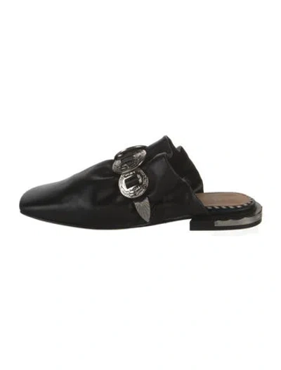 Pre-owned Toga Leather Mules In Black