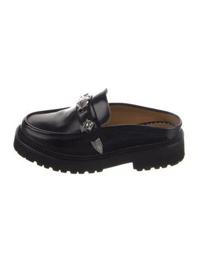 Pre-owned Toga Leather Mules In Blue