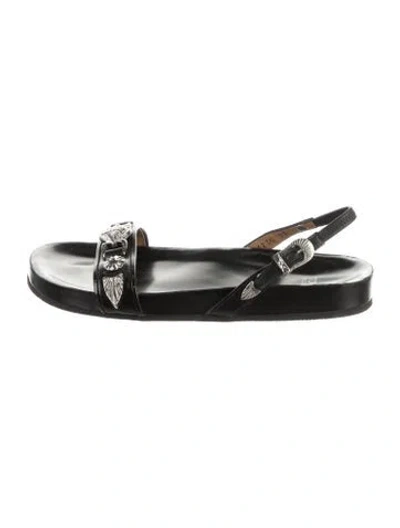 Pre-owned Toga Leather Sandals In Black