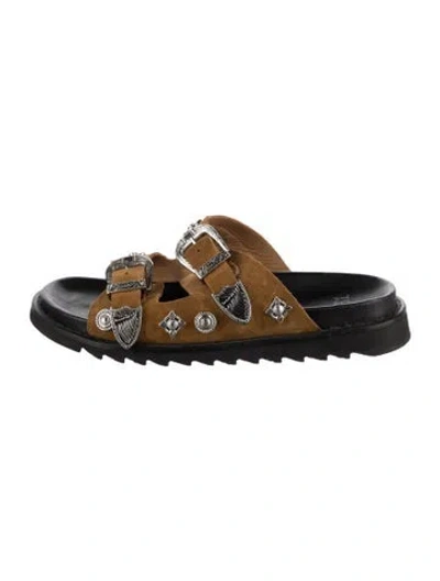 Pre-owned Toga Leather Slides In Multicolor