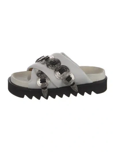 Pre-owned Toga Leather Slides In Multicolor