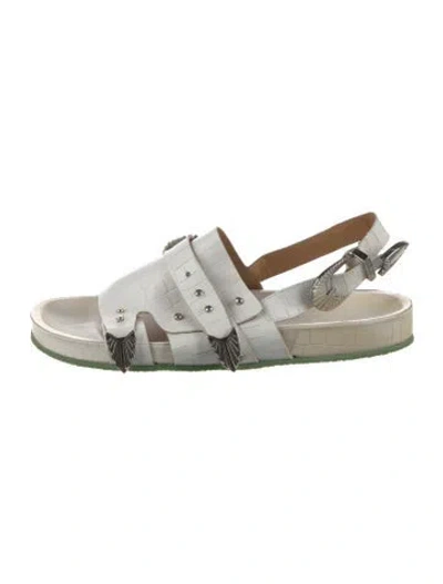Pre-owned Toga Leather Slingback Sandals In White