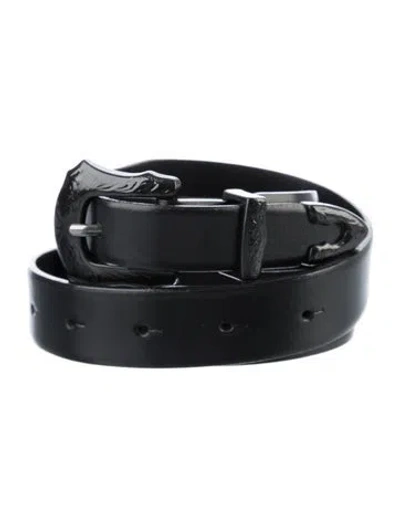 Pre-owned Toga Leather Waist Belt In Black