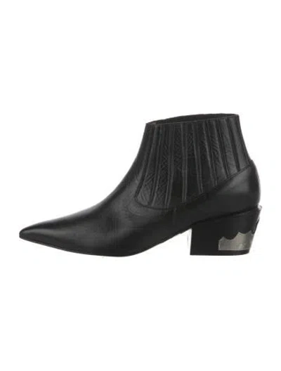 Pre-owned Toga Leather Western Boots In Black