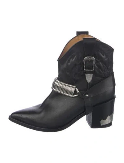 Pre-owned Toga Leather Western Boots In Blue