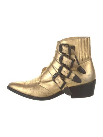 Pre-owned Toga Leather Western Boots In Gold