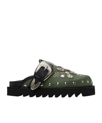 Toga Liuding Thick Soled Slippers In Aj1058 Olive