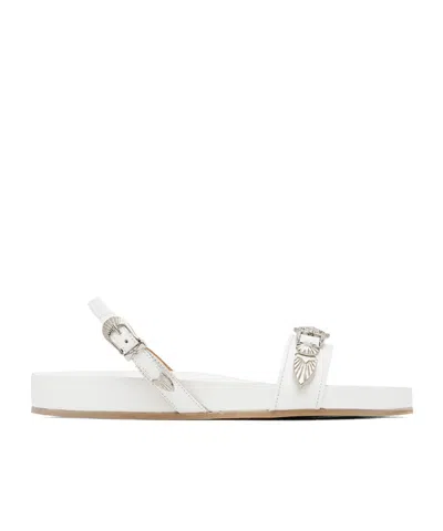 Toga Logo Logo Flat Sandals In White