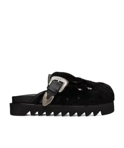 Toga Logo Muller Shoes In Black