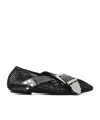 Toga Buckle-detail Mesh-detail Flats In Black