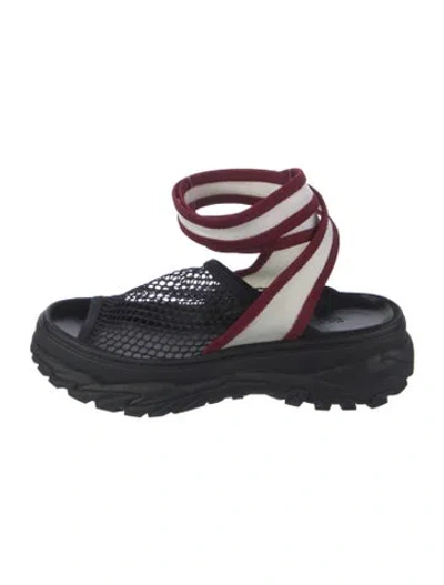 Pre-owned Toga Mesh Grosgrain Trim Sandals In Black