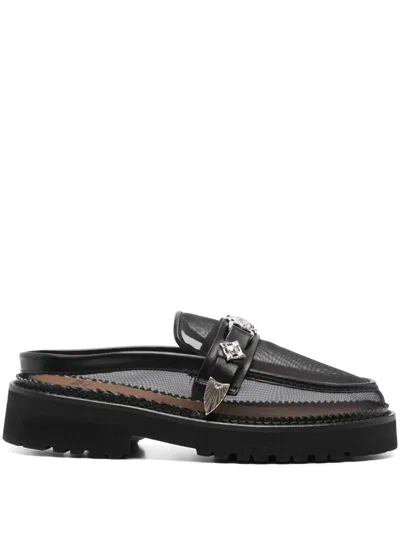 Toga Mesh Mules In Schwarz