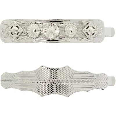 Toga Metal Hair Pin Set In 28 Silver