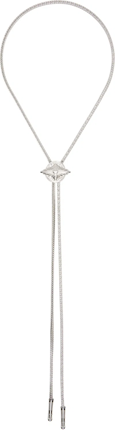 Toga Metal Loop Tie Necklace In Silver