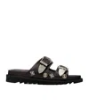 Toga Pin Button Detail Slippers In Black