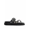 Toga Pin Button Detail Slippers In Black