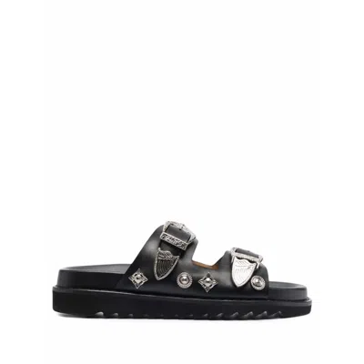 Toga Open-toe Slippers In Black