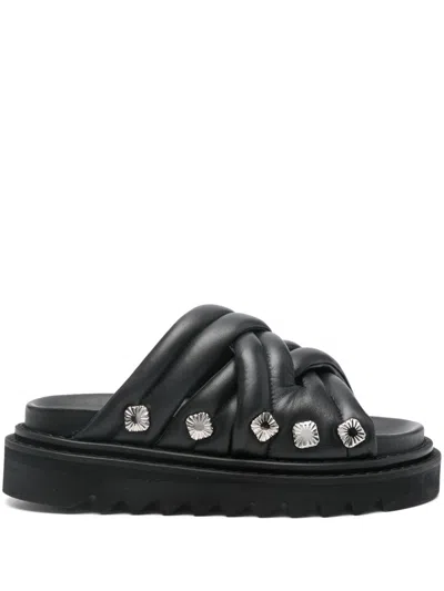 Toga Padded Sandals In Black