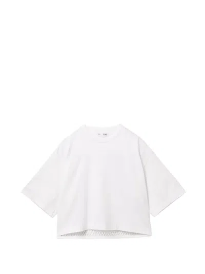 Toga Panelled Cropped T-shirt In White