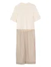 Toga Panelled Short-sleeve Dress In Neutrals
