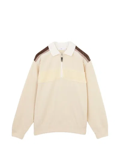 Toga Panelled Zip-up T-shirt In Neutral