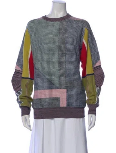 Pre-owned Toga Patterned Crew Neck Top In Blue