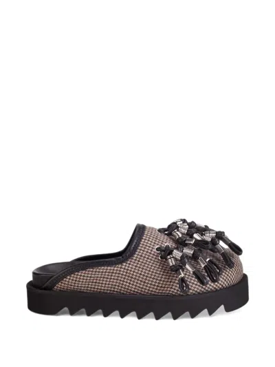 Toga Plaid Industrial Tassel Platform Mules In Multi