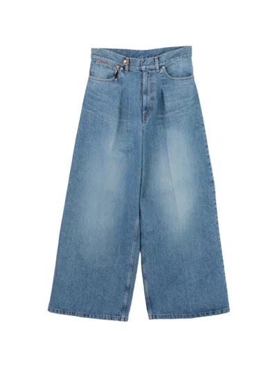 Toga Pleated Wide-leg Jeans In Blue