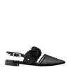 Toga Leather Ballerina Shoes In Black