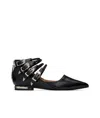 Toga Polido Multi Strap Ballerina Flats In Black