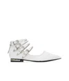 Toga White Polido Multi Strap Ballerina Flats In White