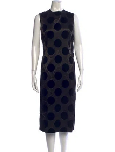 Pre-owned Toga Polka Dot Print Knee-length Dress In Black