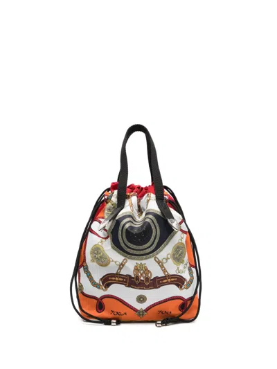 Toga Printed Drawstring Bag In 红色