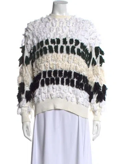 Pre-owned Toga Printed Mock Neck Sweater In White