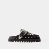 Toga Studded Faux-fur Mules In Black