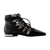 Toga Buckled Lace-up Leather Sandals In Black