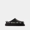 Toga Pulla Open-back Black Sandals With Chunky Platform In Black