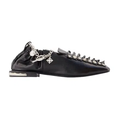 Toga Embellished Leather Ballet Flats In Multi