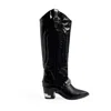 Toga Pulla Leather Cowboy Boot In Black